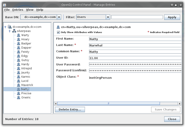 Users in OpenDJ