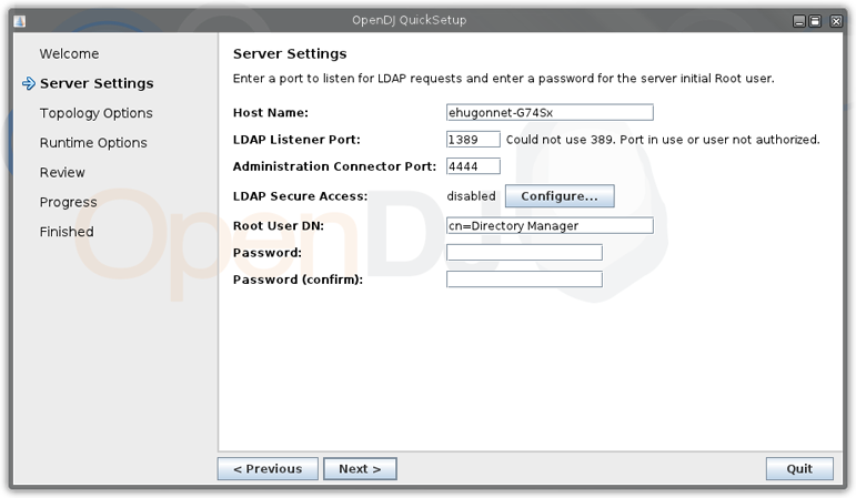 OpenDJ Quicksetup